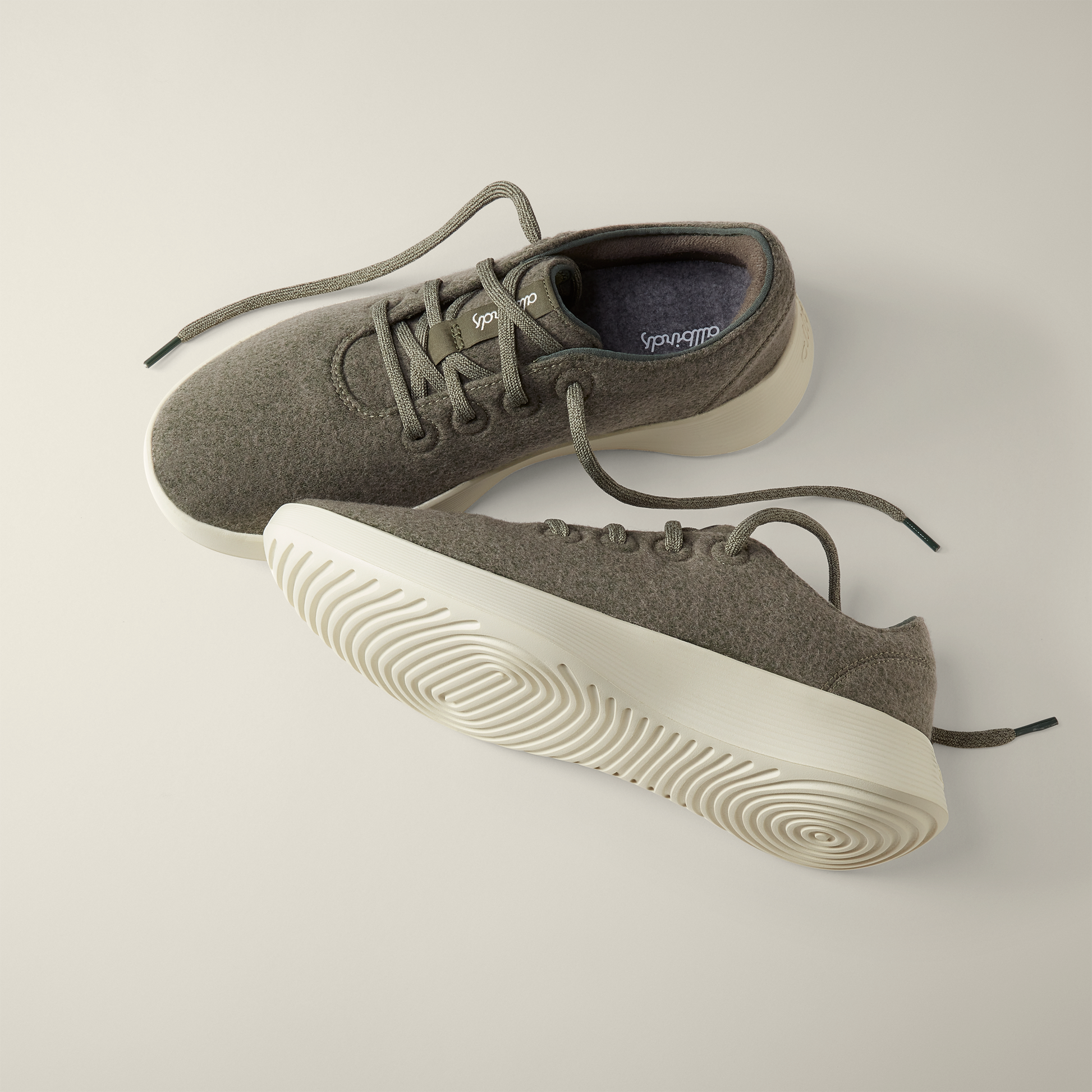Women's Wool Runner 2, Rugged Green (Stony Cream)
